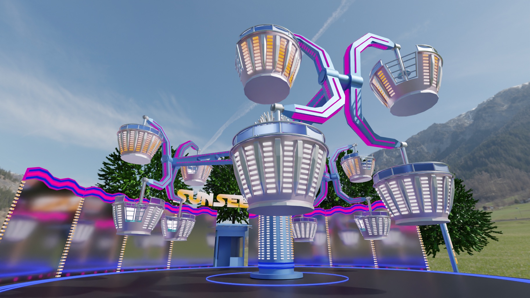 Showing the base of the Sunseeker ride.